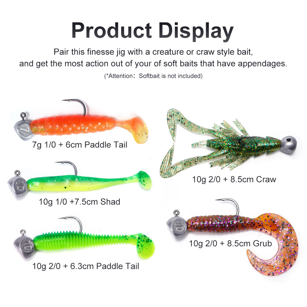 Noeby Jig Head 7g 10g 1/0 2/0  - Fishing Hook Offset recensione e prezzo