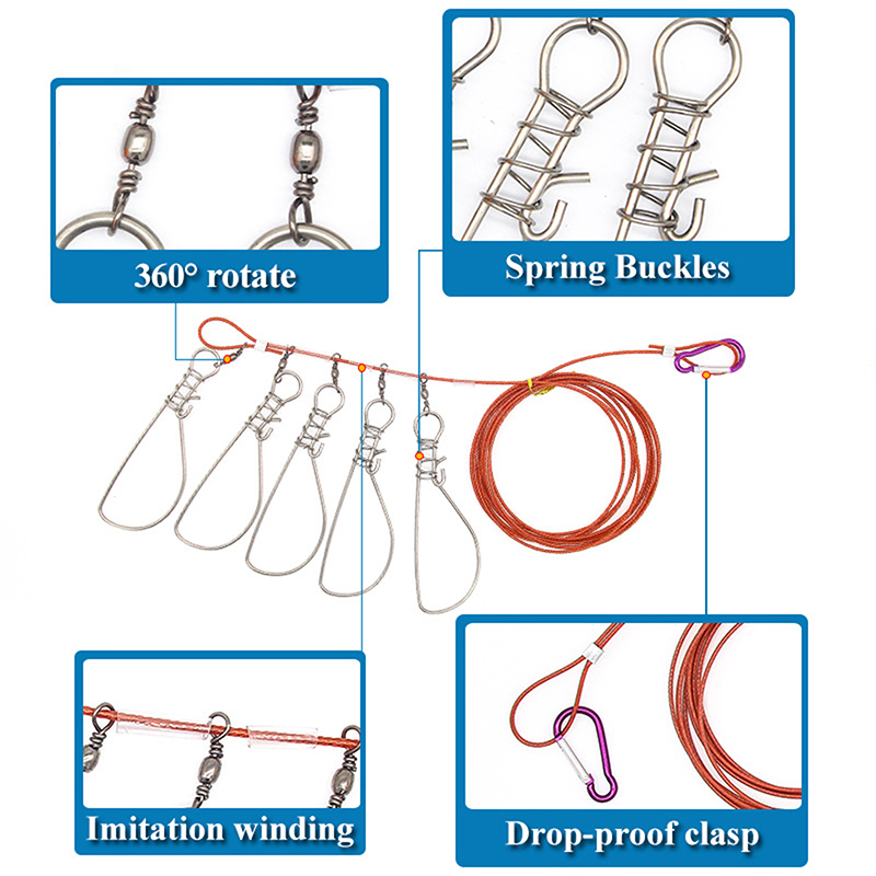Nuovo【Cordino con fibbia di bl - Fishing Hook Stainless Steel recensione e prezzo